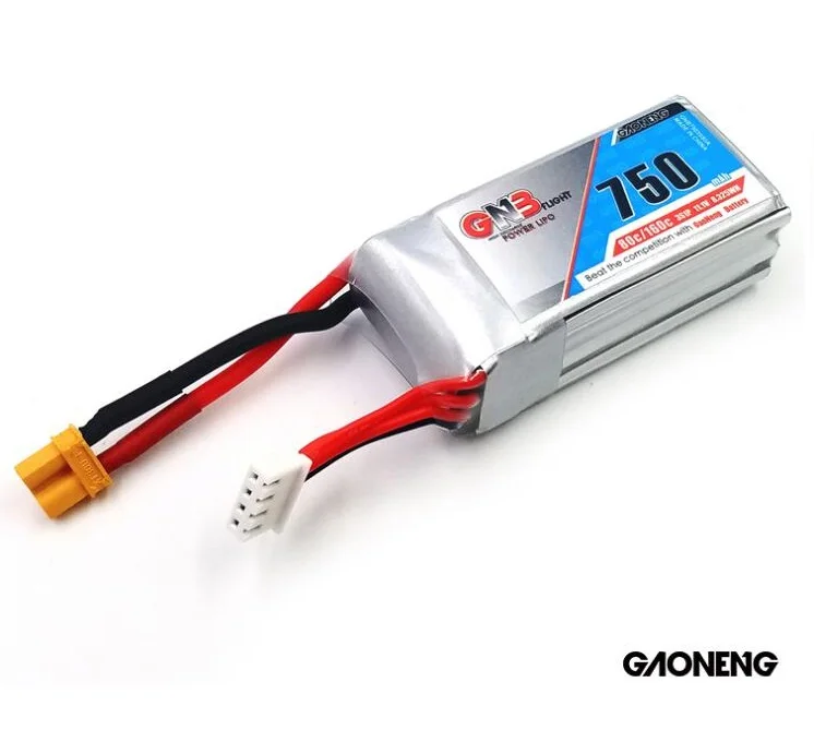 Gaoneng GNB 11.1V 750mAh 3S1P 80C Battery With XT30 Plug For RC Racing Drone High Quality Rechargeable battery