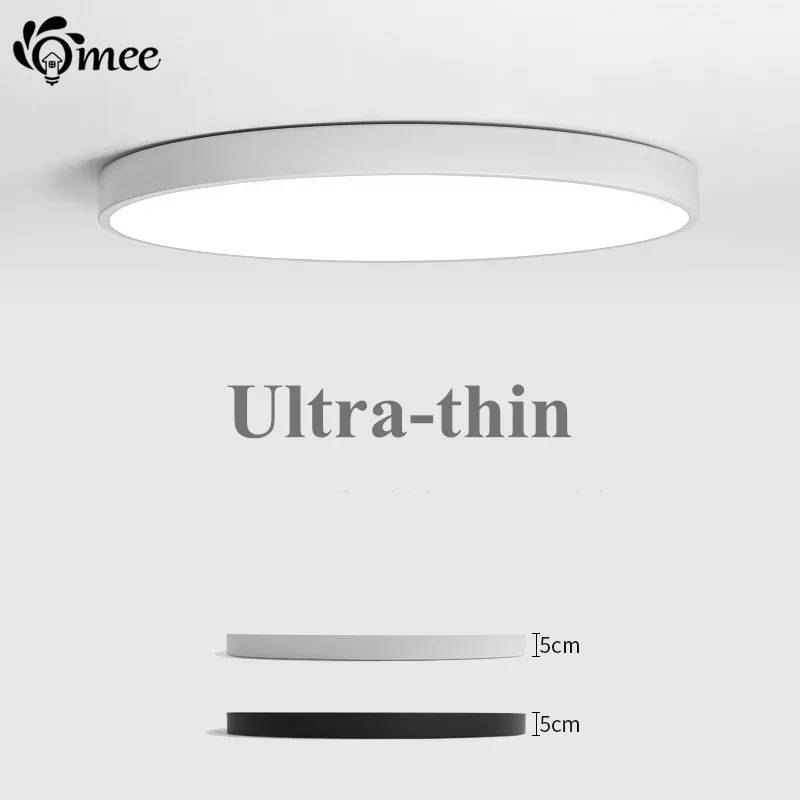 

Nordic Modern Round LED Ceiling Lamp 5cm Thin Foyer Lighting Fixture Living room Bed Kitchen Surface Mount Panel Remote Control