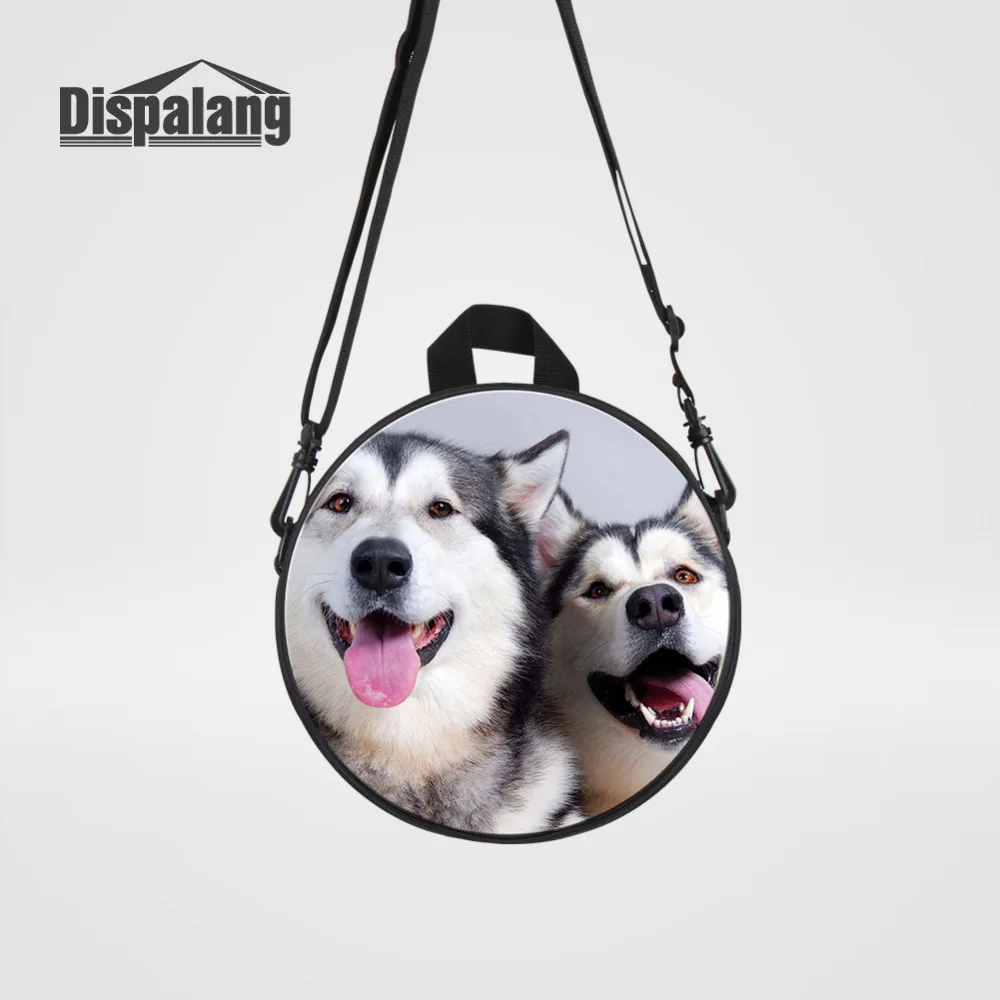 

Dispalang Animals Print Round Bag Dog Women Girls Small Backpack for Children School Bags Kindergarten Shoulder Book Bag