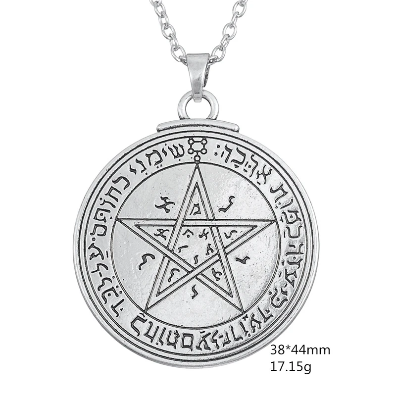 Skyrim Unque Double Side Charm Talisman of Venus Love Pentacle Key of Solomon Pendant Necklace Wicca Necklace Fashion Jewelry