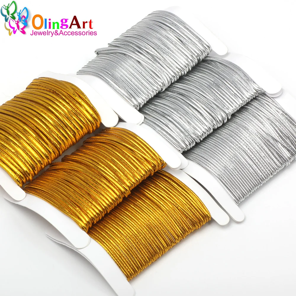 OlingArt 1.0mm/1.5mm/2.0mm  6M Gold /Silver thread color Nylon elastic line Cord Ropes Line Wire DIY Jewelry Making Bracelet