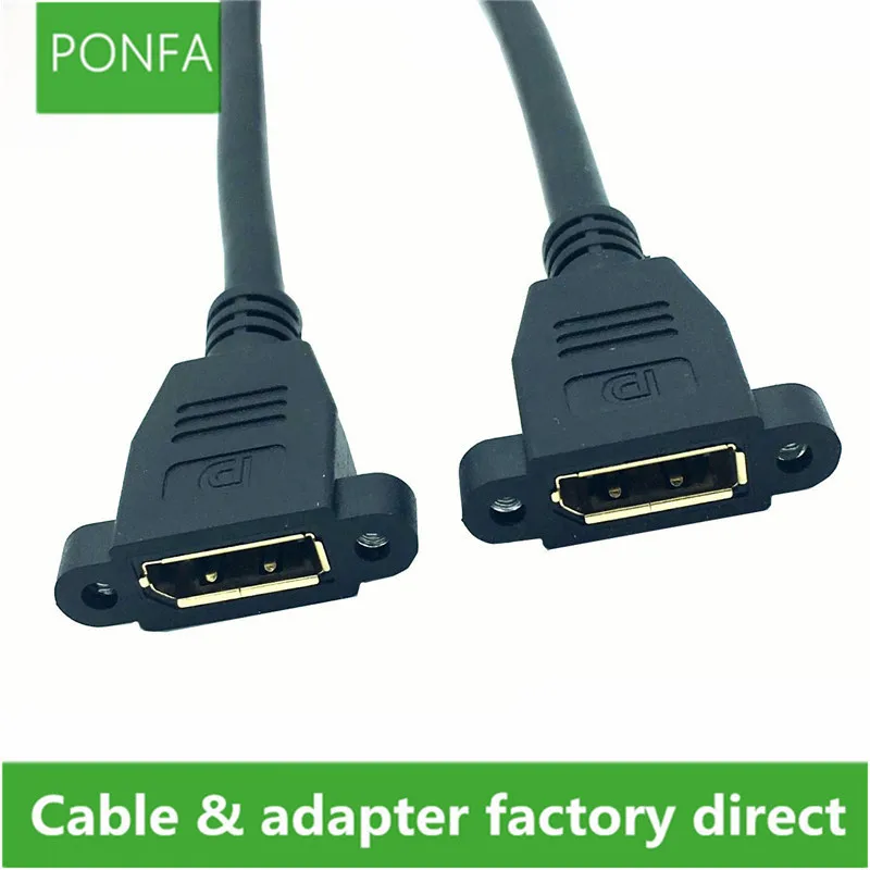 DP Display Port Female to Female Extension Cable Cord DP with Screw Hole Can Lock Panel Mount Cable Cable 30cm/0.3M