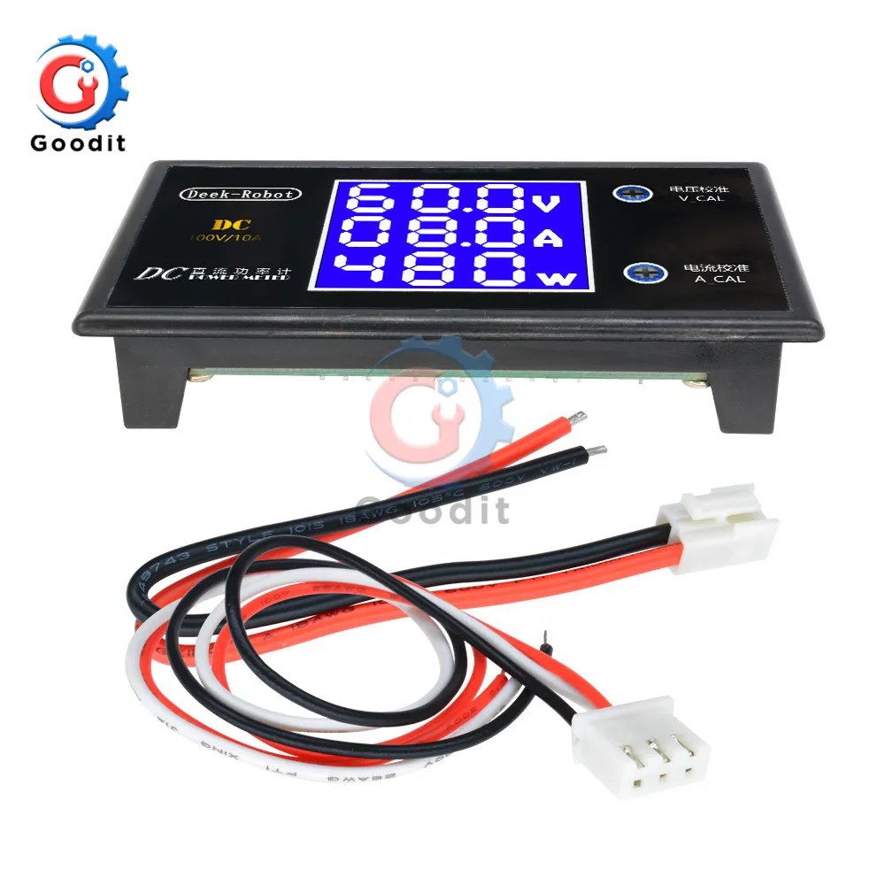 999W DC 0-100V 10A LCD Digital Voltmeter Ammeter Wattmeter Voltage Current Power Meter Volt Detector Tester Monitor 12V 24V 36V