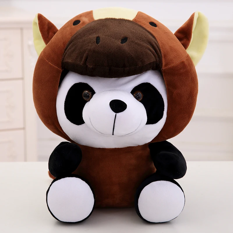 

new plush Zodiac panda toy cartoon brown horse panda doll gift about 35cm