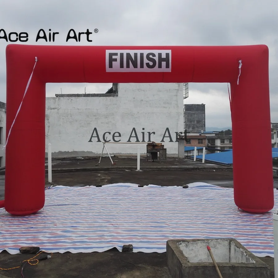 Passionate 5m W x 4m H All Red Inflatable Square Arch with Start and Finish Line for Event