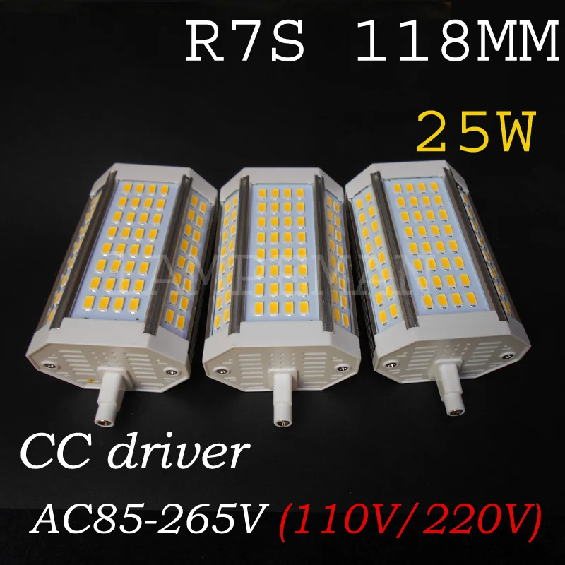 

New design real power 25W R7S led light 118mm 30W J118 R7S lamp without Fan replace 300W halogen lamp AC110-240V 5pcs/lot