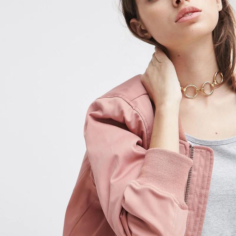 Gorące najnowsze modne dodatki mieszają kolor metalowy okrągły naszyjnik typu choker dla miłośników pary N187 — zdjęcie 3