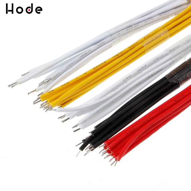 130PCS 24AWG Breadboard Jumper Cable Wires Kit 5CM 8cm 10CM Fly Jumper Wire Cable Tin Conductor Wires 5 Colors PCB Solder Cable