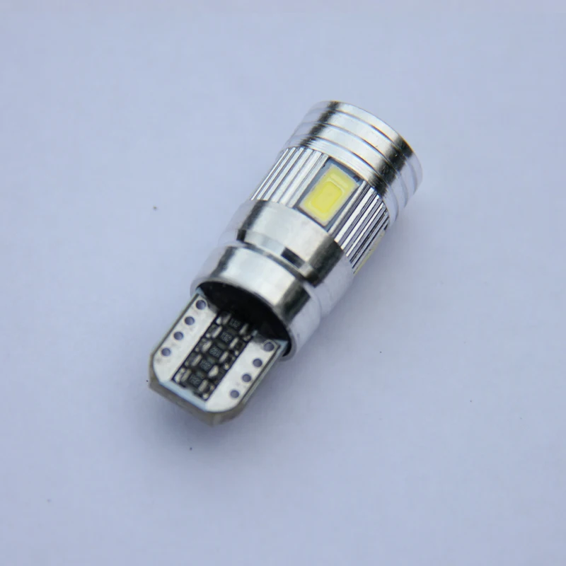 2pcs T10 W5W canbus Wedge Light 6 SMD 5630   LED Bulb WY5W High power led car parking light NO ERROR auto clearance light 12V
