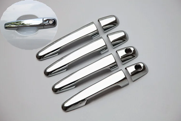 FUNDUOO For Mitsubishi Pajero Sport 2011 2012 2013 2014 Chrome car door handle cover with 2 keyholes exterior accessories