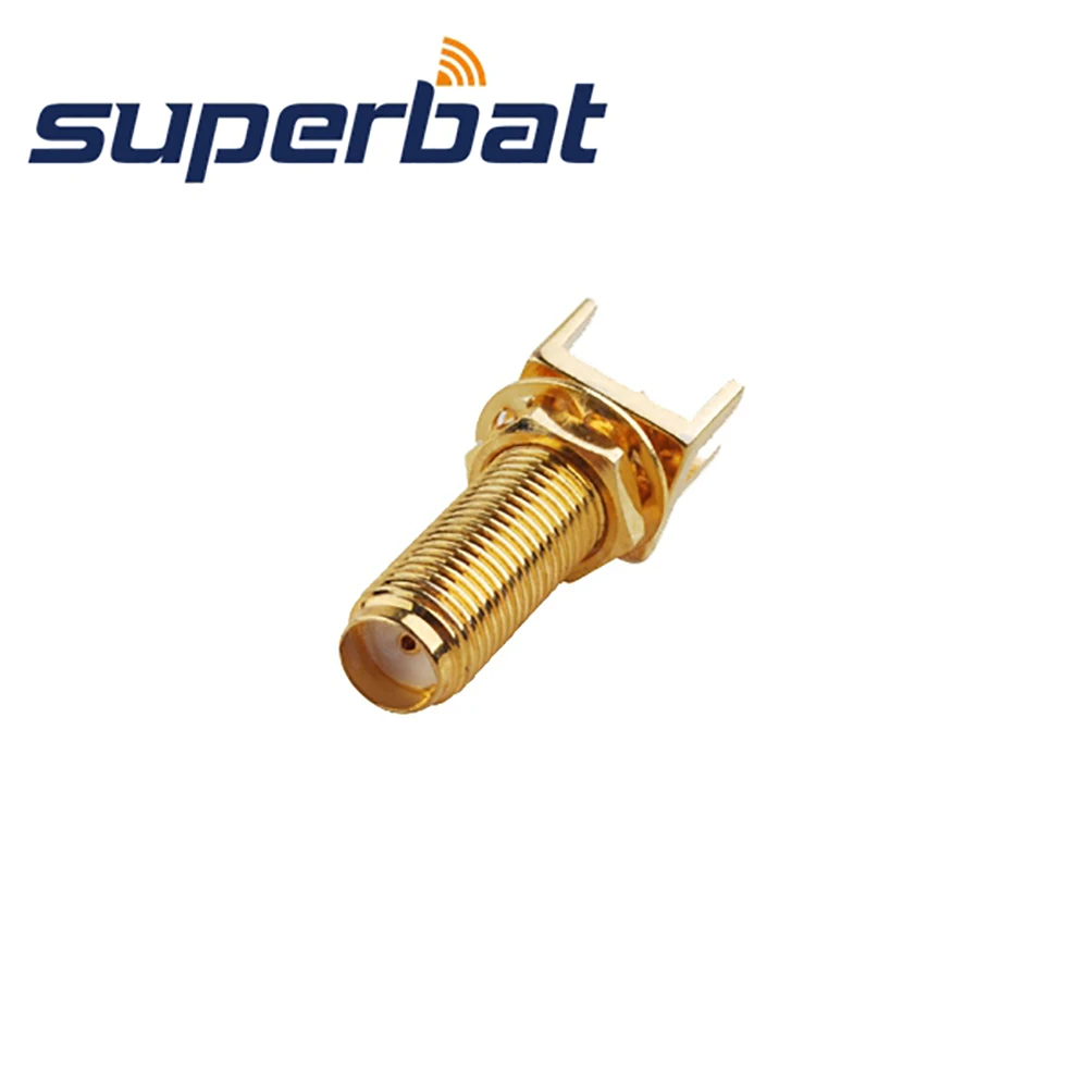 Superbat 10pcs SMA End Launch Female PCB Mount Wide Flange .062''(1.57mm) RF Coaxial Connector