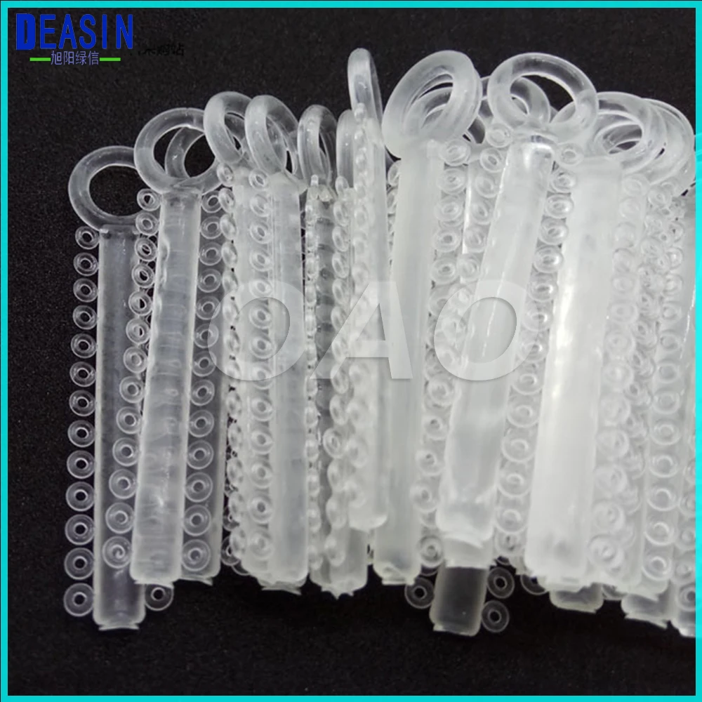 DEASIN 2018 Dental Orthodontic Materials Transparent Color Ligature Ties Rubber Band Elastic Dentist Products  2 Pack(80pcs)