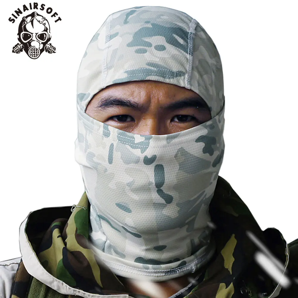 SINAIRSOFT New Snow Camo Tactical helmet Airsoft Hunting Wargame Breathing Dustproof Face Balaclava Mask Ski Cycling Full Hood