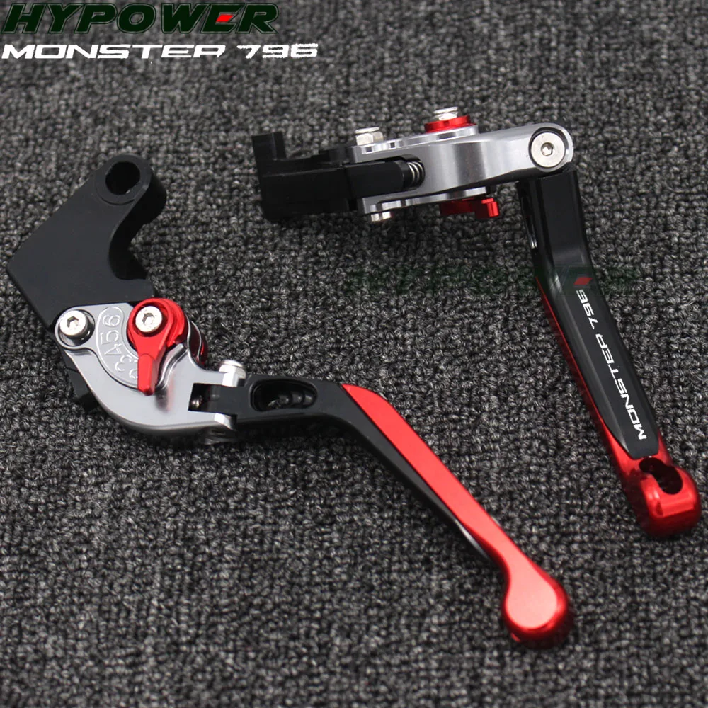 For Ducati 796 MONSTER MONSTER796 2011-2014  Adjustable Folding Extendable Motorbike Motorcycle Red Brake Clutch Levers