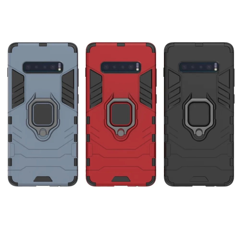 

10pcs/lot 2 in 1 Hybrid Shockproof cover Armor Ring Case For Samsung S10 e S9 A9 A8 A7 A6 note 9 J6 J4 plus 2018 M20 M10 A20 A30