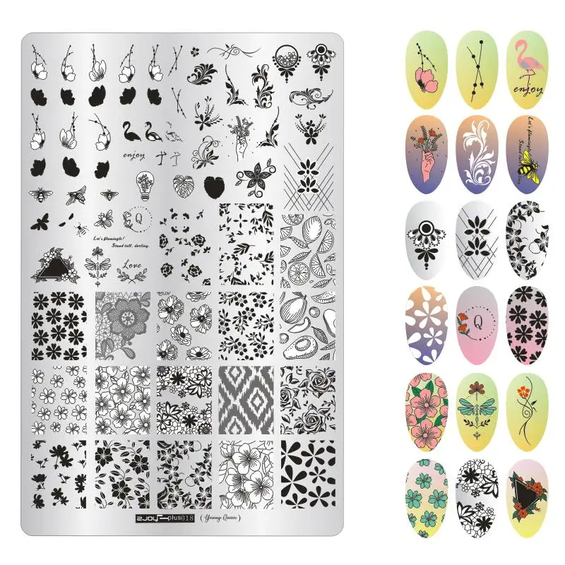 1pcs 14.5*9.5cm Big Nail Stamp Dreamcatcher Template Plates Nail Art  Stamping Plates 3D Stencil Manicure DIY Stamp ZJOY PLUS