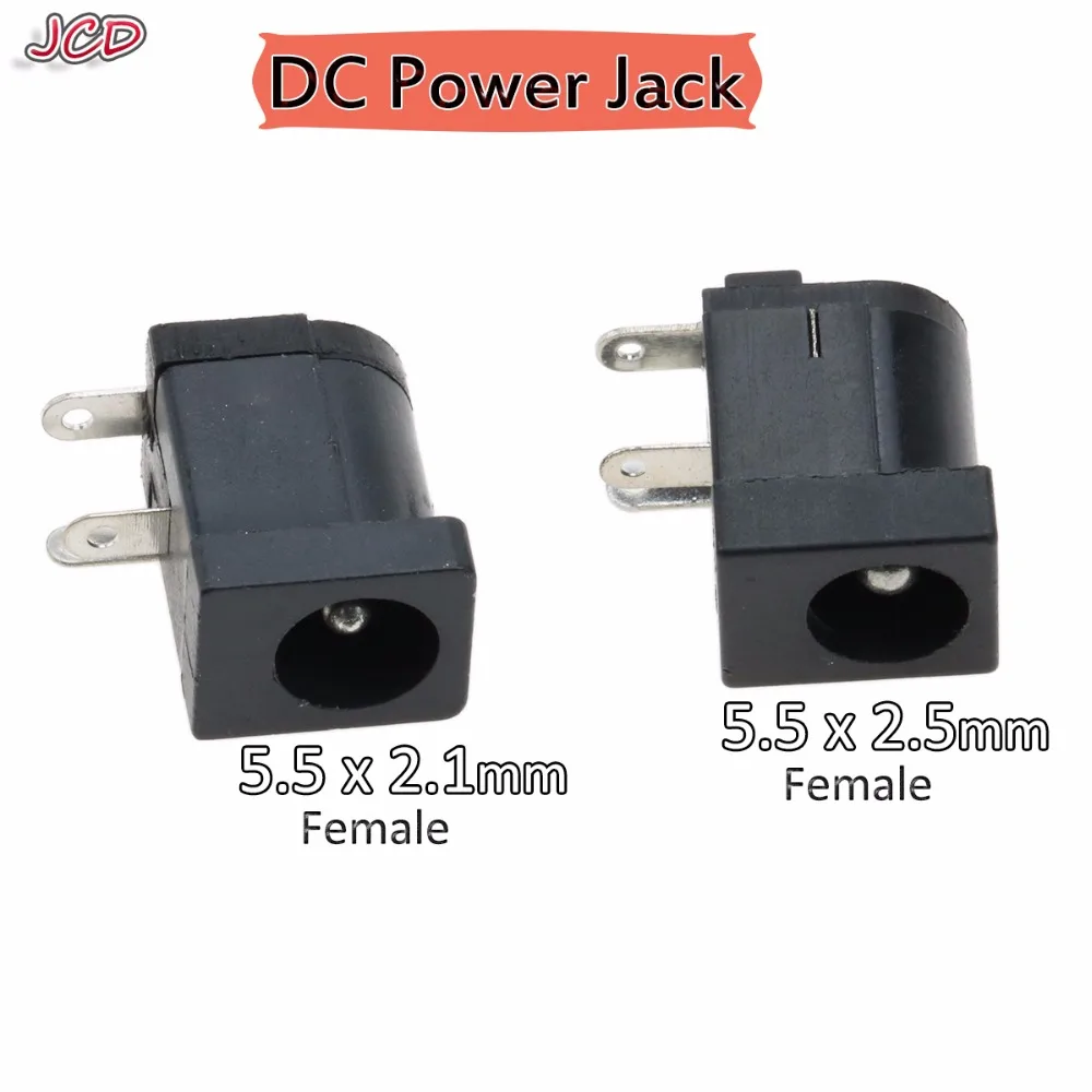 JCD DC-005 Black DC Power Jack Socket Connector DC005 5.5*2.1mm 2.1 Socket Round the Needle 5.5 x 2.5 mm Female DC Power jack