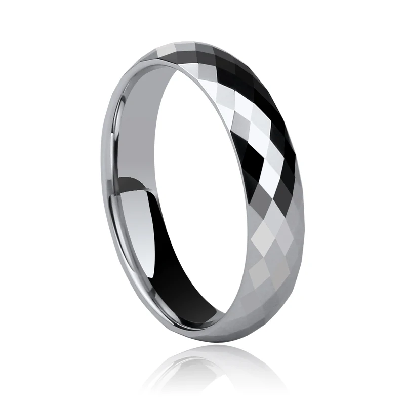 New Fashion Faceted Design 85.7% Tungsten Rings Scratch Proof 4mm for Woman 6mm for Man Size 4-13 Free Shipping