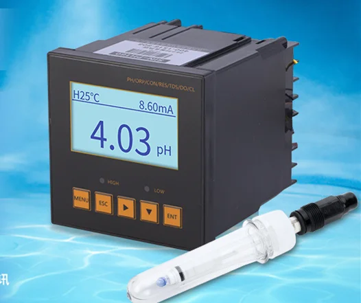 

pH160 Industrial pH controller online pH meter tester pH sensor probe ORP detector sewage controller+5m combination electrode