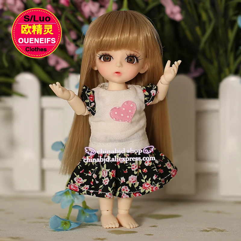 BJD SD Doll Clothes 1/8 Floral Dress with A Heart Shape In Summer For Lati Napi BTW Body  YF8-14 Doll Accessories