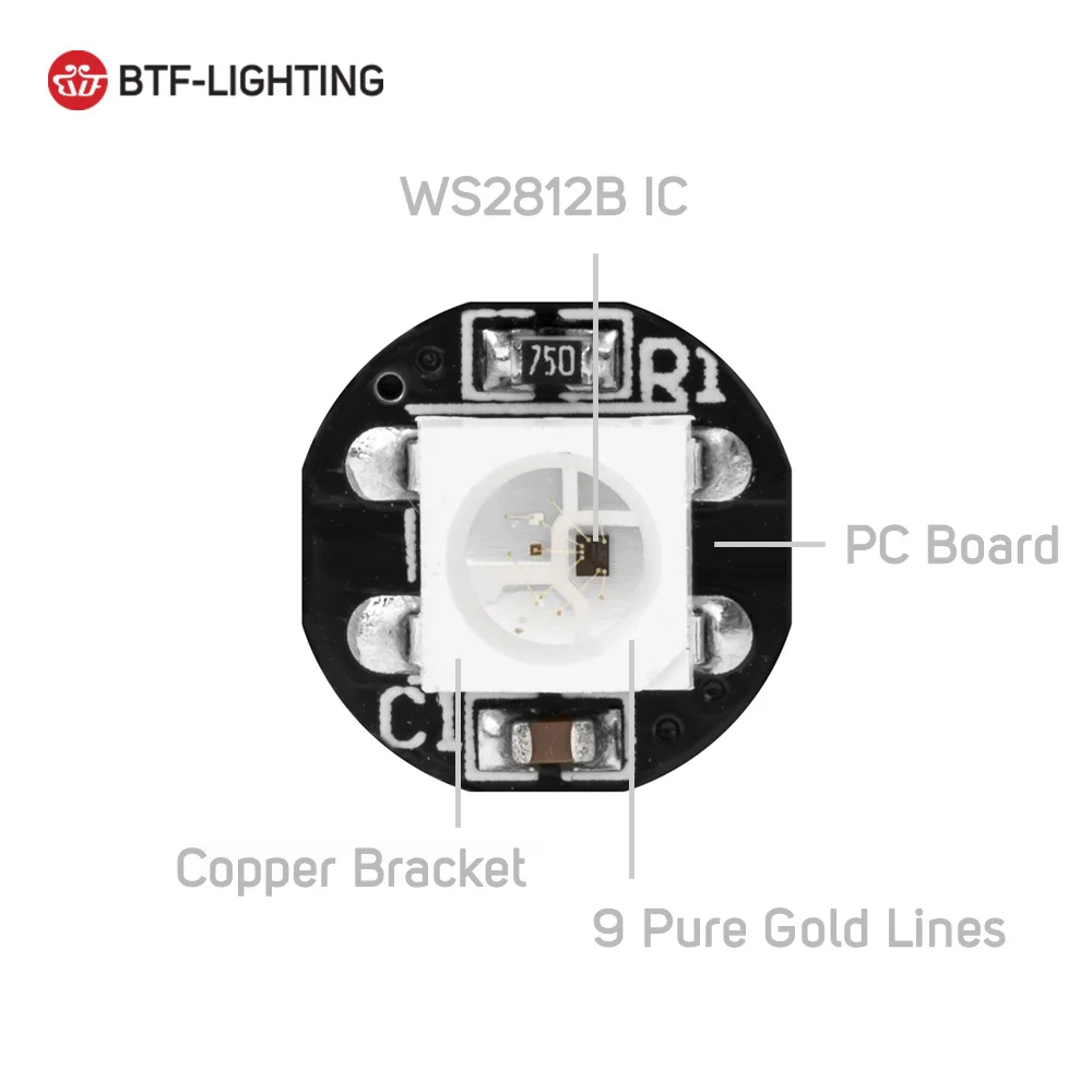 10 Pcs WS2812B LED Chip with Heatsink Board 10mm x 3mm WS2811 IC 5050 SMD RGB LED SK6812 RGBW RGBNW RGBWW Black White PCB DC5V