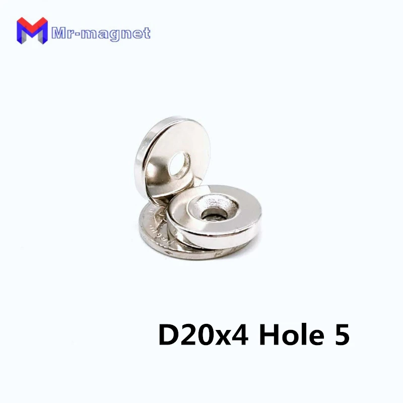 

100Pcs N35 20mm*4mm-5mm Disc countersunk Magnets Neodymium Rare Earth Magnet Magnetic 20x4mm with Hole 5mm