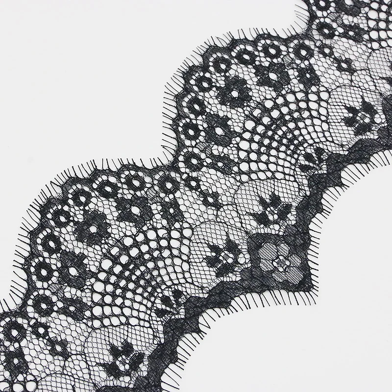 (3 meters/lot) 130mm White Black lace fabric Sewing Garment Ribbon Wedding Dress Fabric