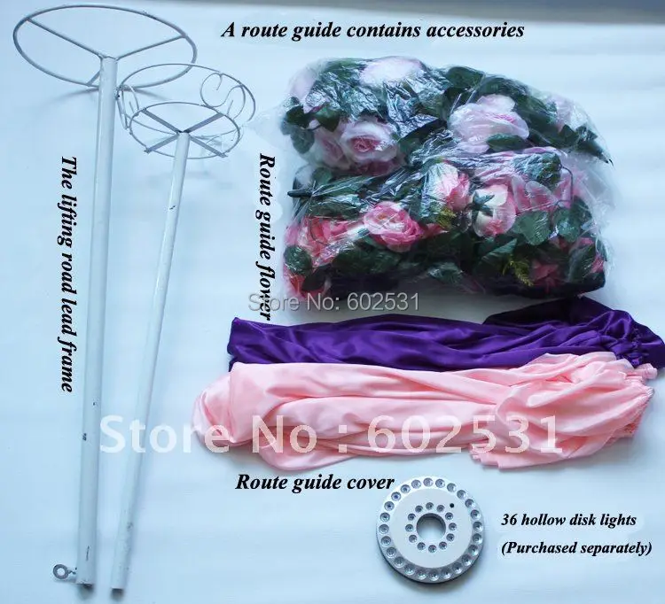 

SPR Free shipping 2sets Road lead flower set wedding items decorations( double road cloth+ lead flower)-not have lead frame