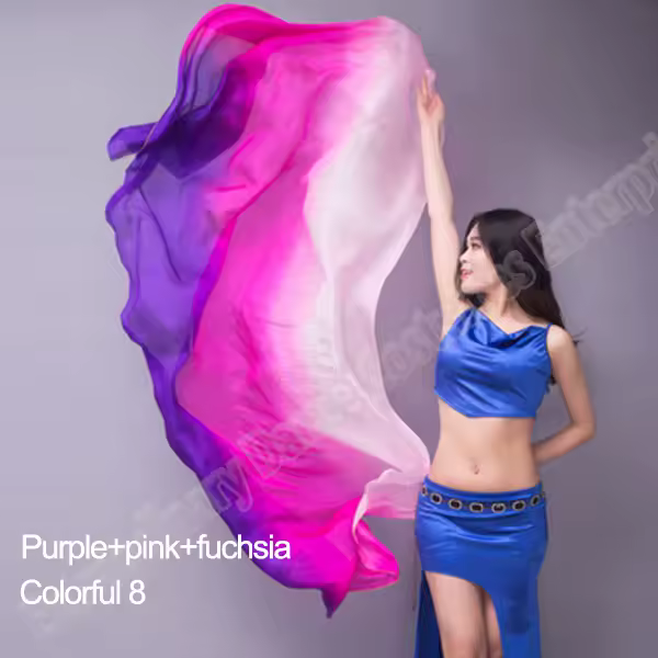 Belly dance Scarf Silk Veils Belly Dance veil Shawls Women Light Hand Thrown Scarf Shawl Gradient Silk Veil Dance Performance - Image 24