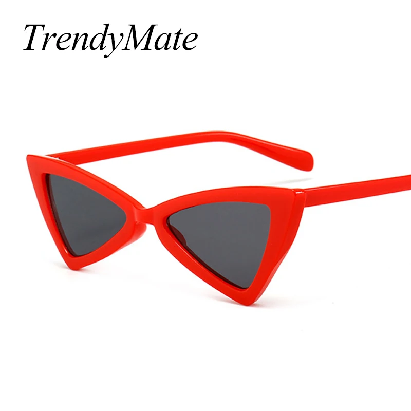 Cute Sexy Retro Cat Eye Sunglasses Women Small Black White 2018 Triangle Vintage Sun Glasses Red Stylish Female UV400 1238T