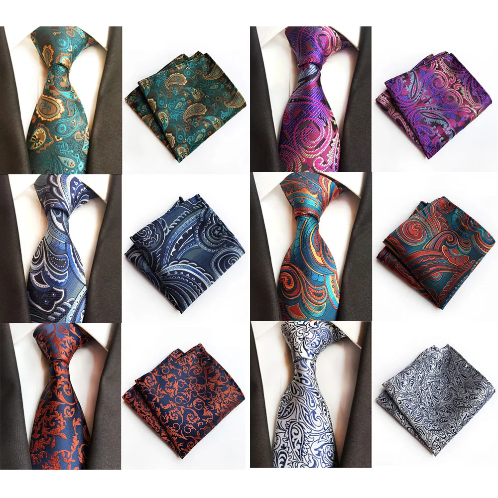 

Men High Grade Paisley Necktie Wedding Tie Handkerchief Pocket Square Hanky Set BWTHZ0506