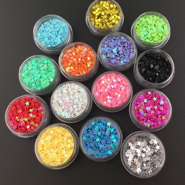 300gram mix color or you pick Star Sequin Confetti star Sprinkles  Glitter Fake Toppings Micro Stars AB 3mm Paillettes