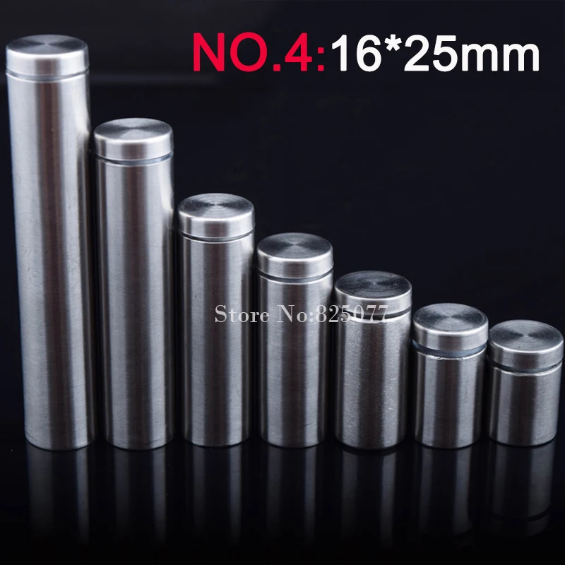 Wholesale 500PCS 16*25mm Stainless Steel Fasteners Advertisement Glass Standoff Hollow Screw Glass Acrylic Display Screw KF836