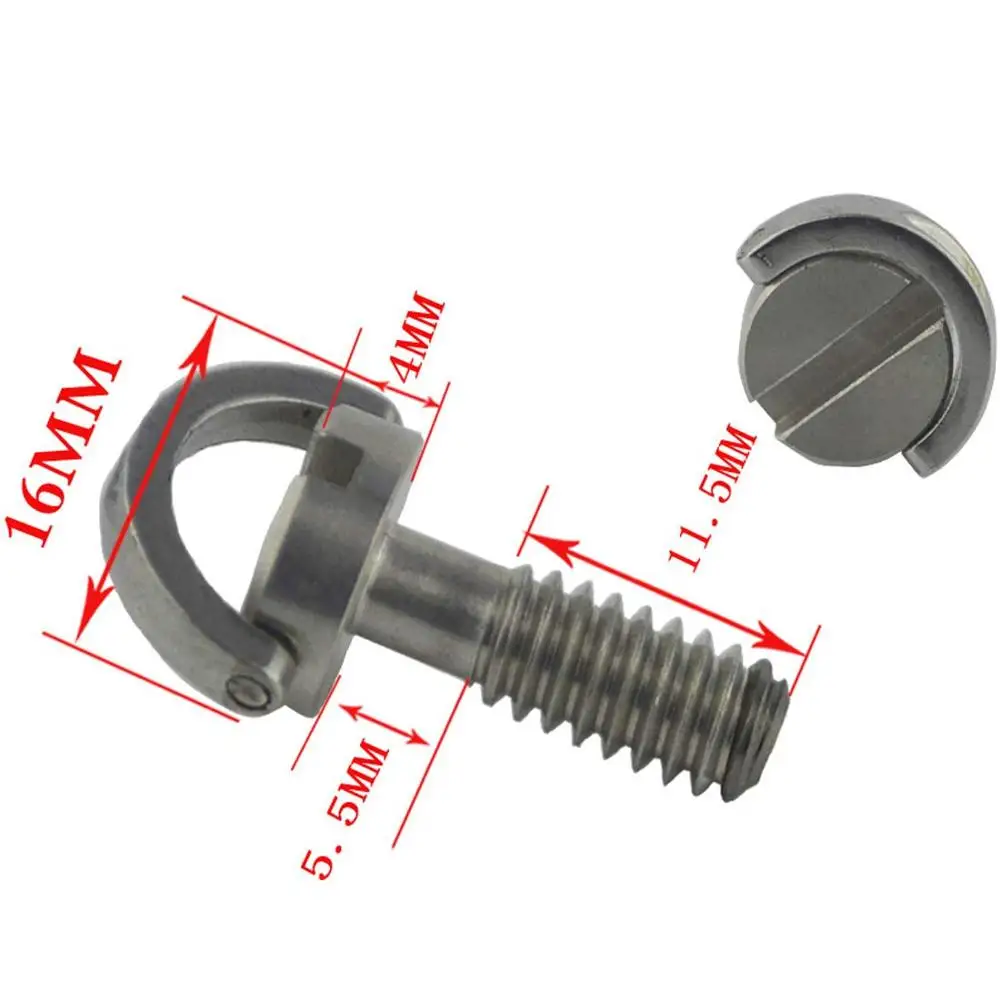3 gói 1/4 Phát Hành Nhanh Adapter Vít Pin Tăng Cường Dài 21MM Đầu Phẳng D Trục D Ring 1/4" inch Vít Adapter cho MÁY ẢNH DSLR