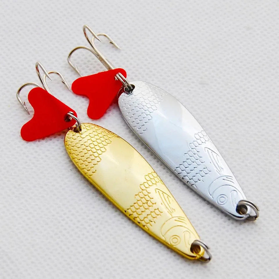 2PCS/Lot Metal Spinner Spoon Fishing Lure Hard Baits 7g Sequin Paillette Baits Fishing Spoon Wobbler Pesca