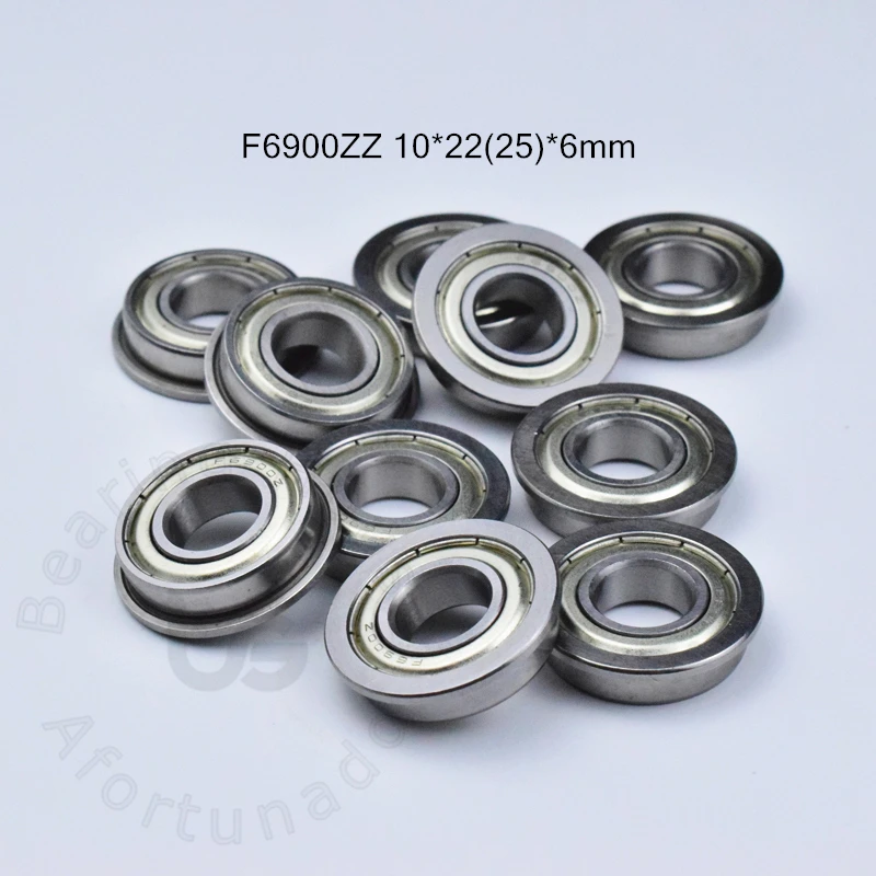 

Flange Bearing 10pcs F6900ZZ 10*22(25)*6(mm) chrome steel Metal Sealed High speed Mechanical equipment parts