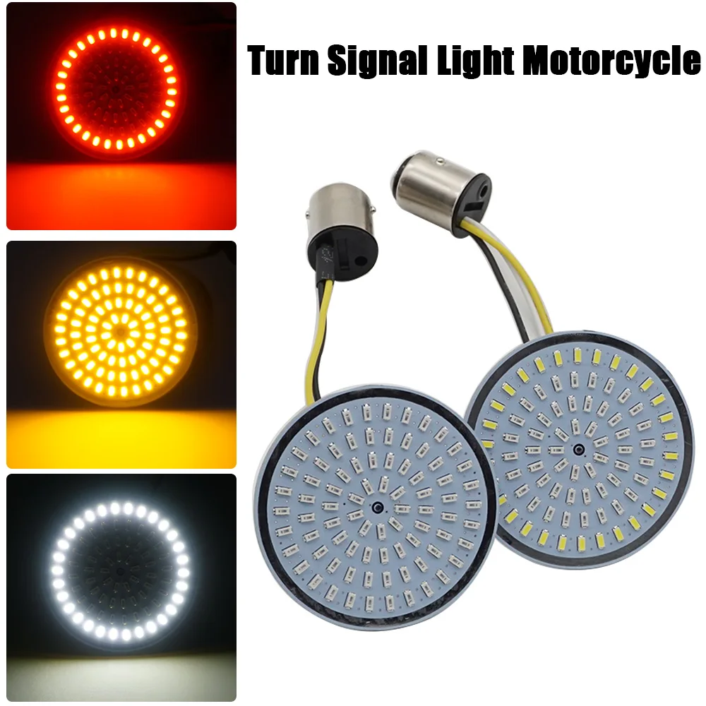 Bullet Turn Signal Indicator Light Lamp 1156 1157 LED Inserts Light for Motorcycle Harley Touring Sportster Glide Dyna FLSTF CVO