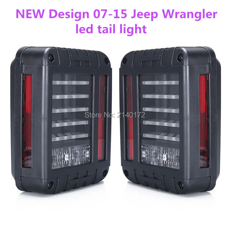 Clear Lens LED Tail Lights with Turn Signal & Back Up Rear Lights For Jeep Wrangler JK Sports, Sahara, Freedom Rubicon