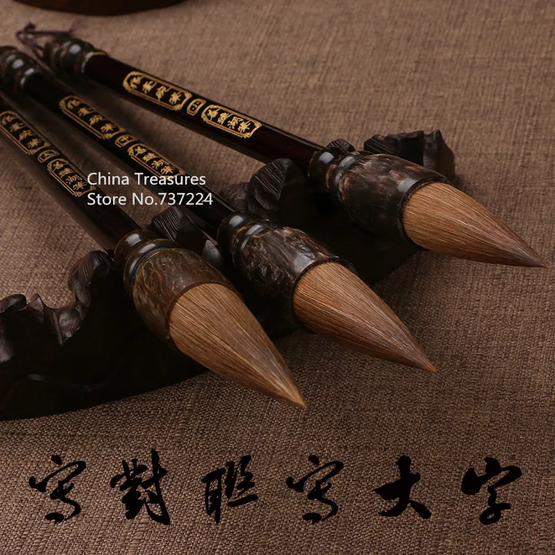 

3pcs/lot for 3 size Chinese Calligraphy Brush Chinese Painting Brush Pen Weasel Hair Writing Brush Pen Mao Bi