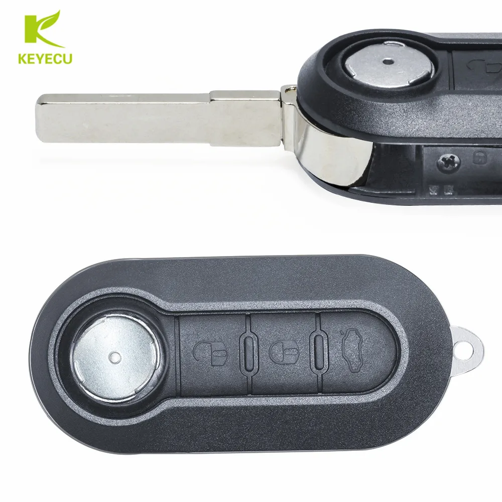 KEYECU Replacement New 3B Remote Flip Key Case Shell for Fiat 500 Panda Punto Bravo DOBLO GRANDE PUNTO for LANCIA Y DELTA MUSA