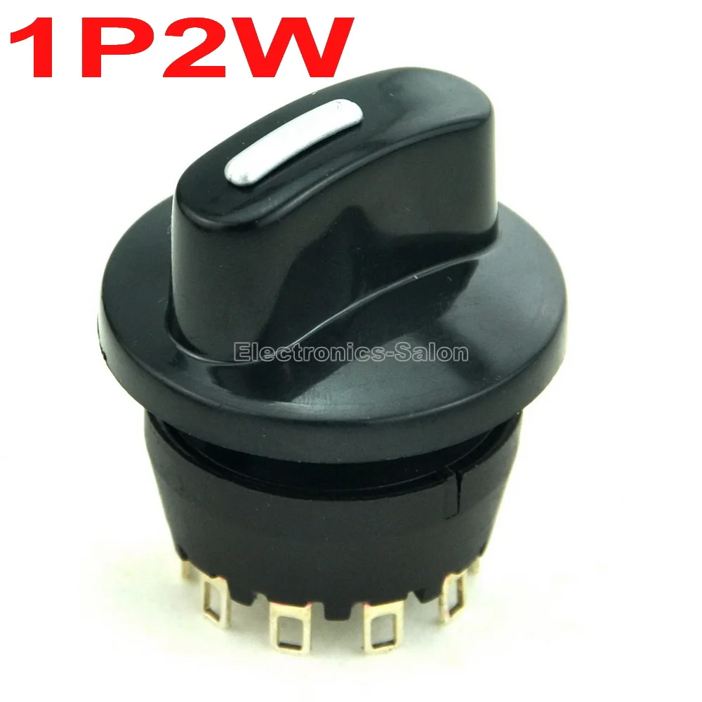 

( 50 pcs/lot ) SPDT 8A/250V 1 Pole 2 Way Rotary Switch, with Knob.