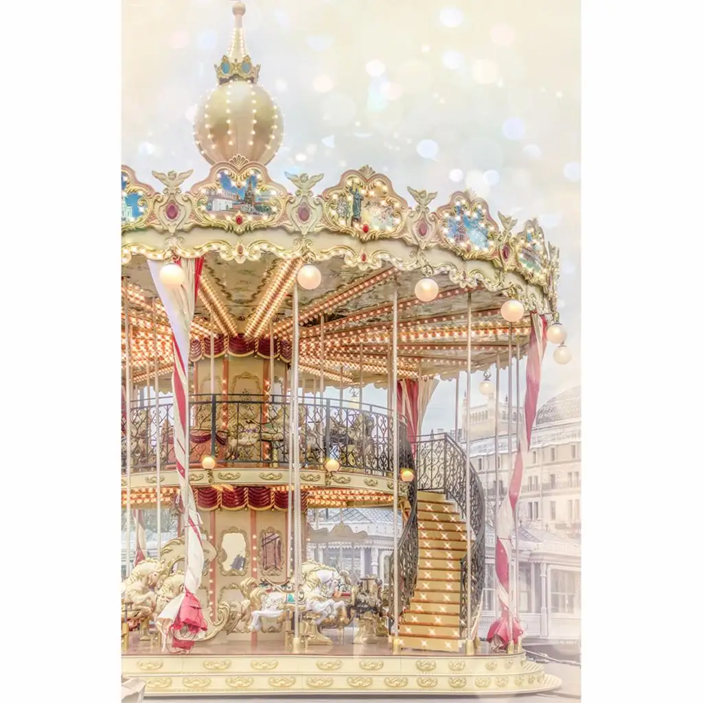 Allenjoy-carrusel de fotografía, decoraciones de fondo para fiesta, cumpleaños, caballo, sueño, sesión fotográfica, vinilo, fondo fotográfico