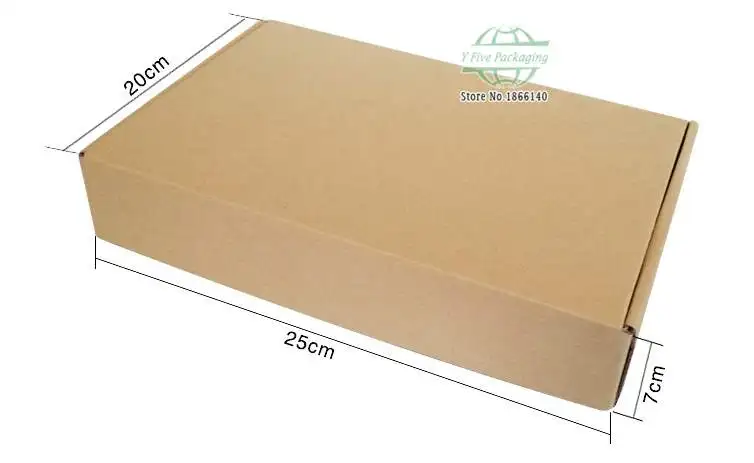 25*20*7cm Big Size Cardboard Paper Package Brown Gift Paper Boxes Blank Mailing Box 100pcs/lot