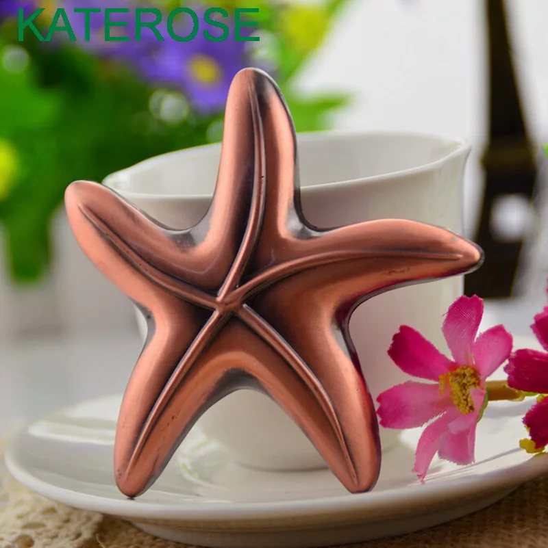 

12PCS Copper Starfish Design Bottle Opener Beach Themed Wedding Favors Party Giveaway Gift For Guest