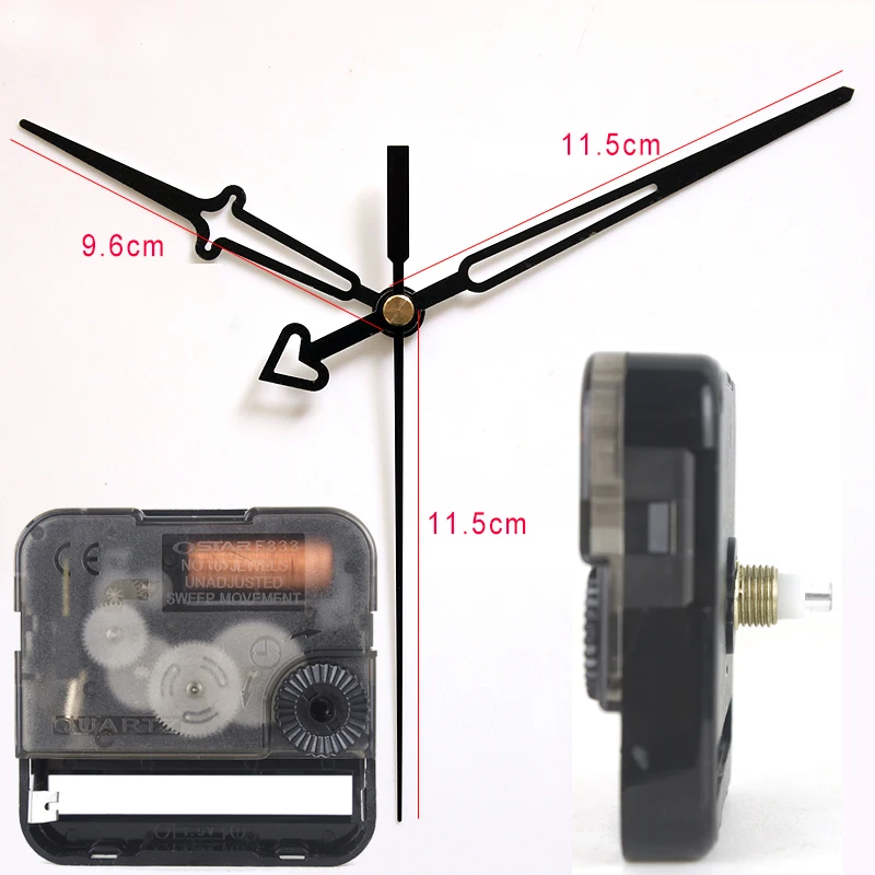 Ostar Silent Movement Plastic quartz clock mechanism with black hands 10# Clock Accessory Quartz DIY Clock kits F333