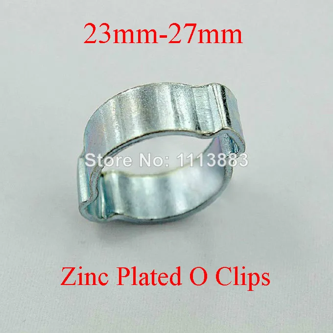 (10) Zinc Plated Double Ear Crimp O Clips Air Fuel Hose Pipe Clamps Size 23-27mm