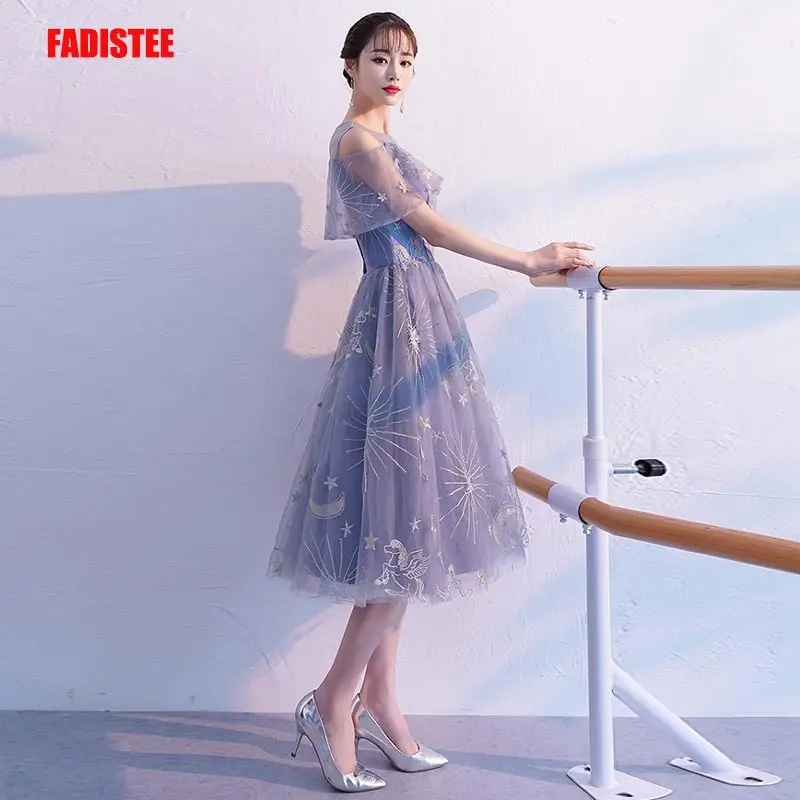 FADISTEE New arrival evening elegant prom dresses Vestido de Festa gown Robe De Soiree lace A-line tea length 2019 tea-length