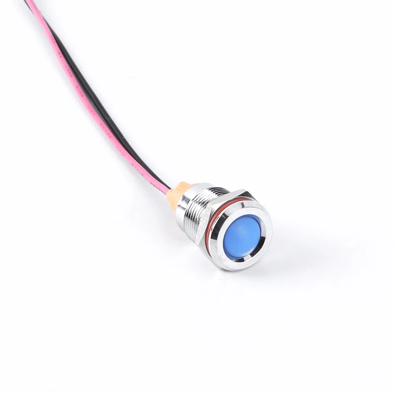 12mm IP67 Waterproof Metal LED Indicator Lamp Light Signal Pilot Warning Concave Stainless Steel Indicator Bulb Lamp Mini Light