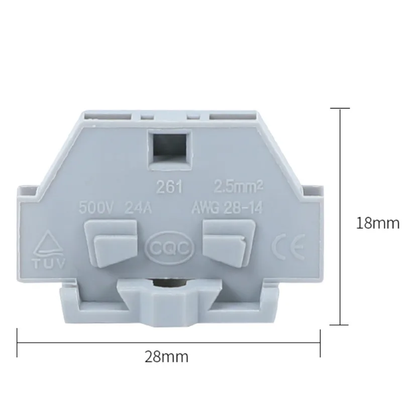 

50pcs Spring Terminal Quick Connector 2.5mm2 DIN Rail Thin Universal Screw Type Connector 261 Terminal Blocks