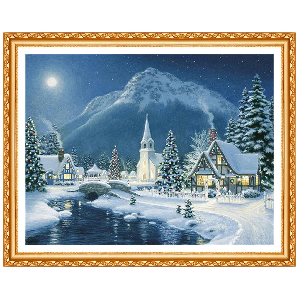 Diamond Painting Winter Landscape DIY Diamond Mosaic Snow,Handmade,Cross Stitch Kits,Diamond Embroidery,Patterns,Rhinestones